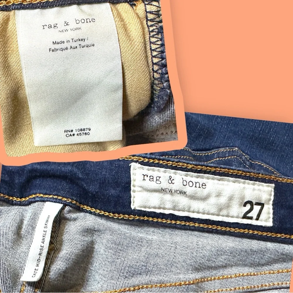 🎉HOST PICK🎉EUC Rag&Bone Cate Mid-Rise Ankle Skinny Jeans 👖 Size 27 - Picture 15 of 16